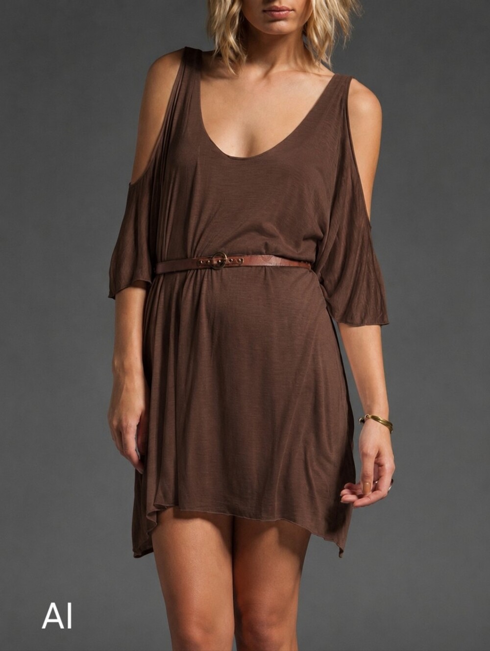 Indah Yang Chocolate Color Dress